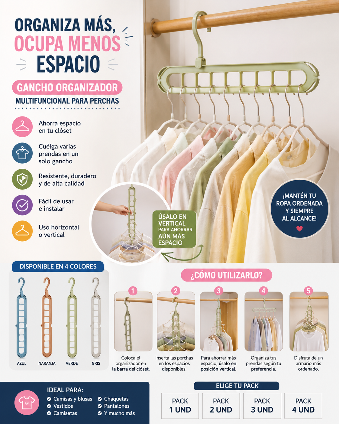 PERCHAS PLASTICAS MULTIPLES 8 DIVISIONES