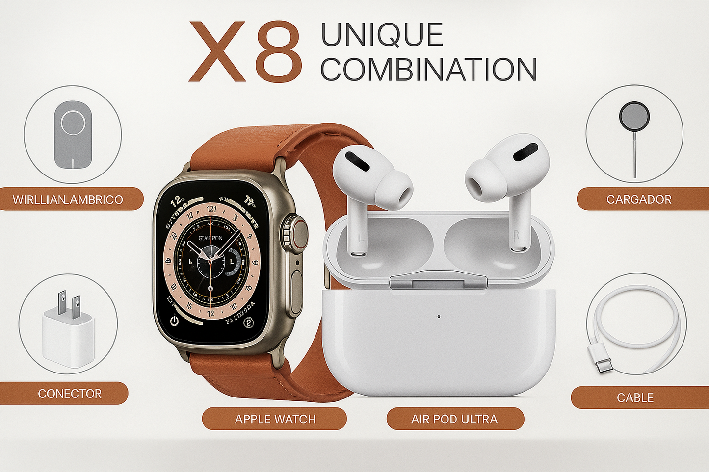 RELOJ/ SMARTWATCH X8 NEGRO