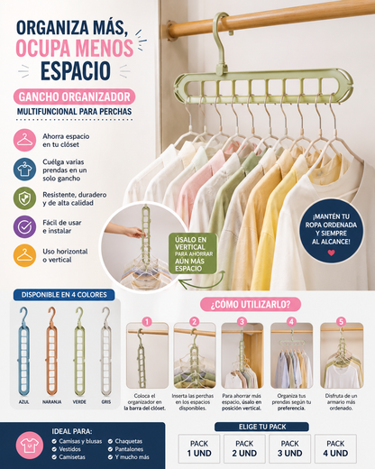 PERCHAS PLASTICAS MULTIPLES 8 DIVISIONES