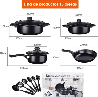 SET DE OLLAS Y JUEGO DE UTENCILIOS DE COCINA 13PZ