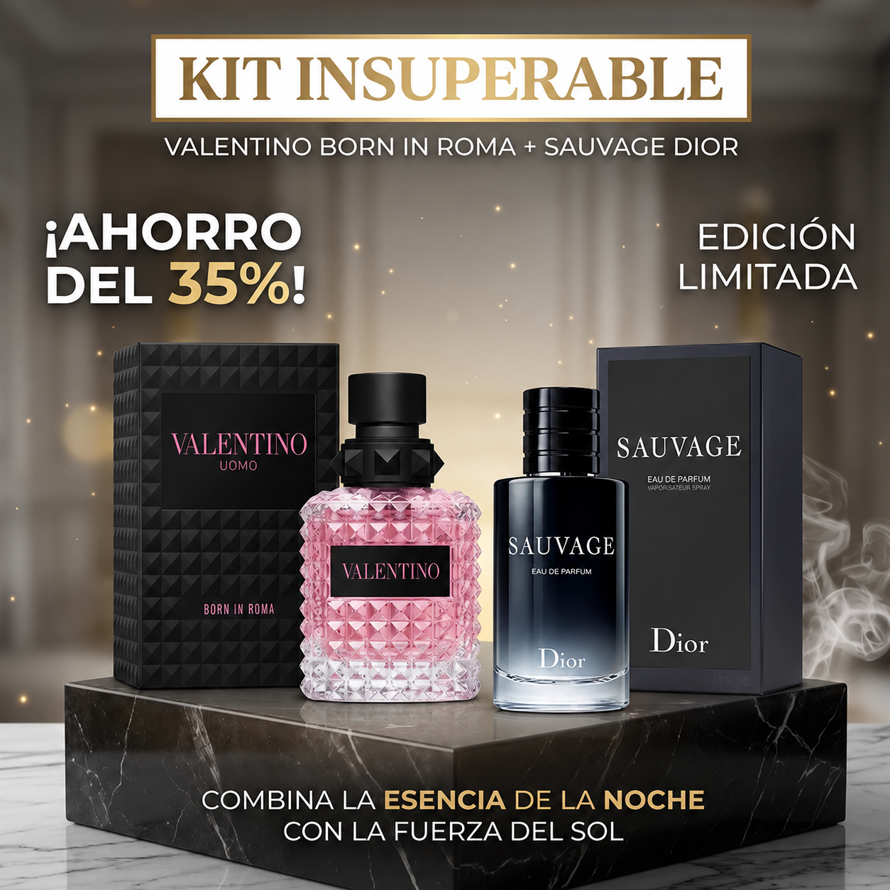 Combo Premium Sauvage Dior + Valentino Born In Roma | Edición Limitada
