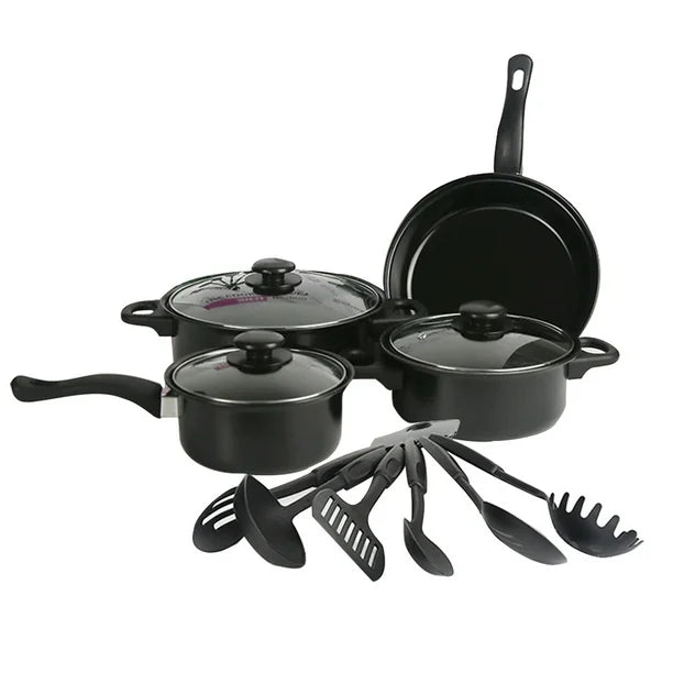 SET DE OLLAS Y JUEGO DE UTENCILIOS DE COCINA 13PZ