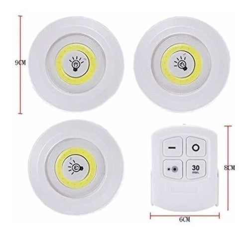 SET DE 3 LUCES LED CON CONTROL REMOTO