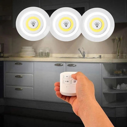 SET DE 3 LUCES LED CON CONTROL REMOTO