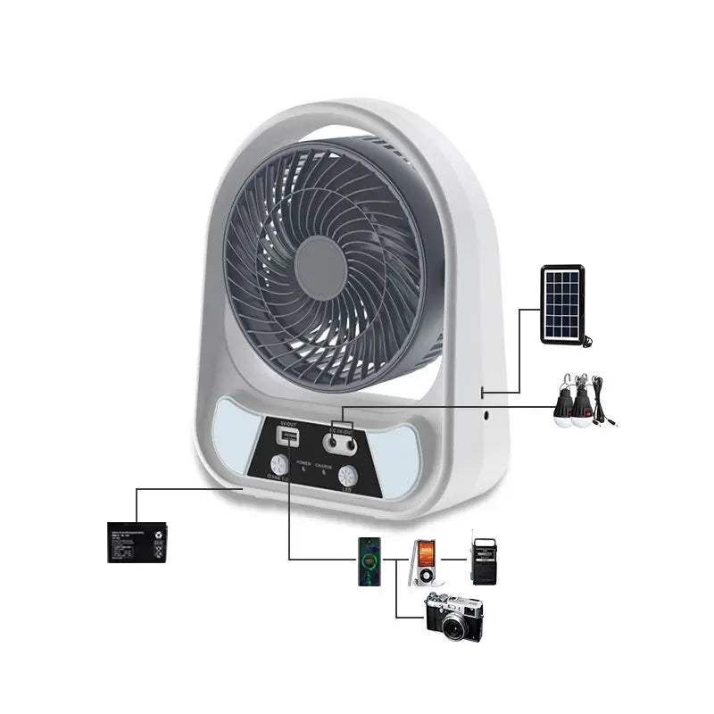❄️🔋 ABANICO SOLAR RECARGABLE 8” EASY POWER – MODELO EP-608 🔋❄️