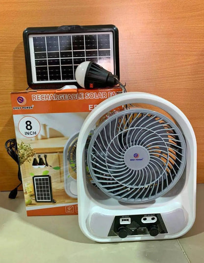❄️🔋 ABANICO SOLAR RECARGABLE 8” EASY POWER – MODELO EP-608 🔋❄️