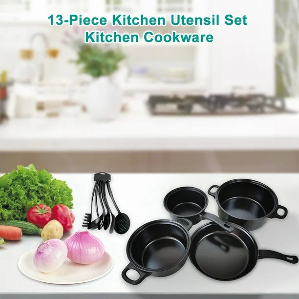 SET DE OLLAS Y JUEGO DE UTENCILIOS DE COCINA 13PZ